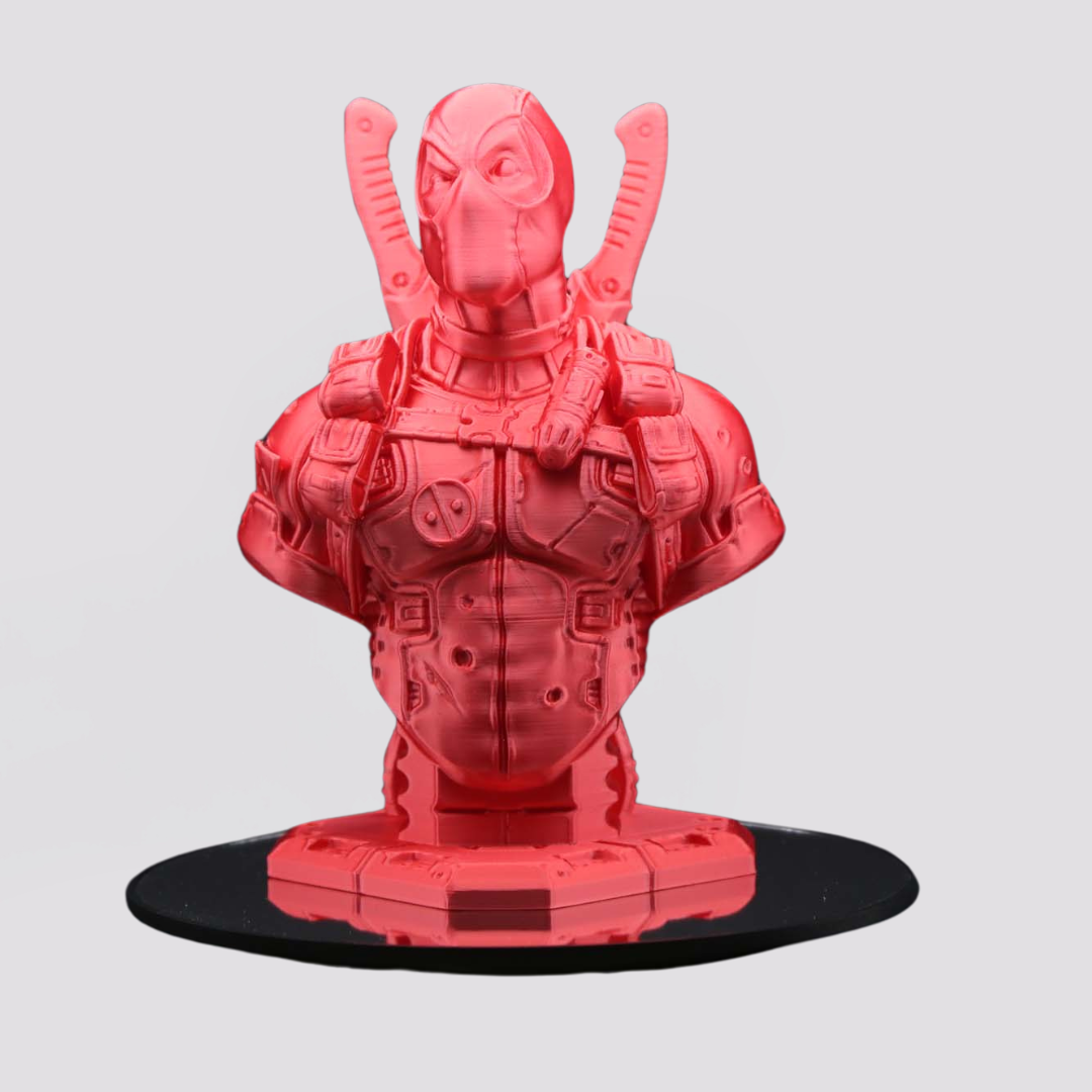 3d printed red deadpool bust