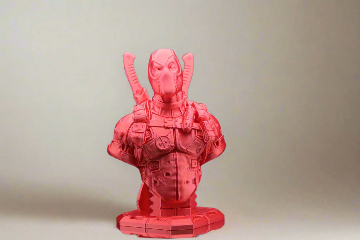 3d printed red deadpool bust