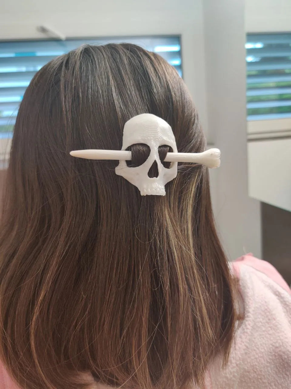 Human Skull Hair Pin